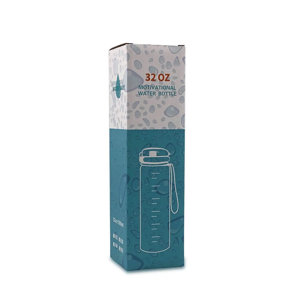 Motivational Tritan Water Bottle – Time Marker & Bounce Cover Sports Bottle
