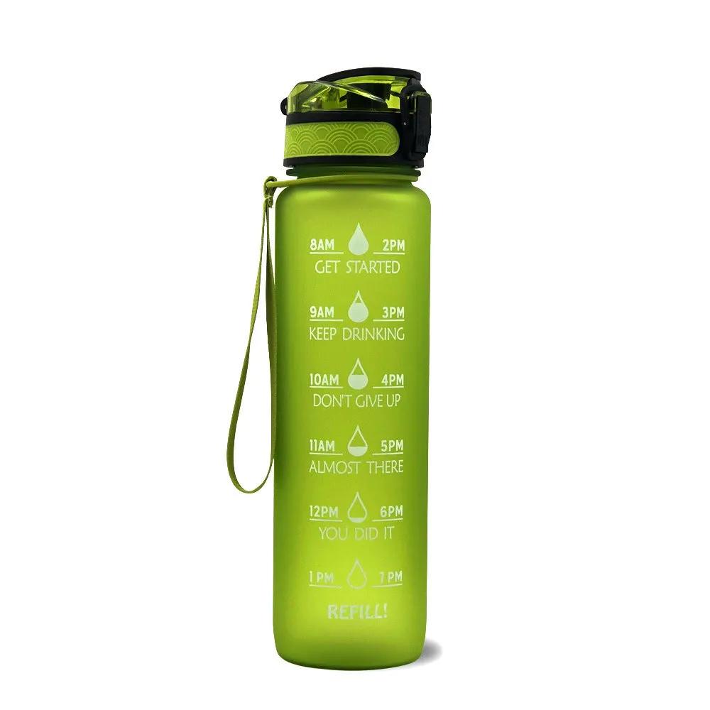 Motivational Tritan Water Bottle – Time Marker & Bounce Cover Sports Bottle