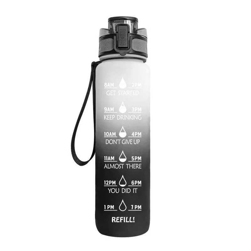 Motivational Tritan Water Bottle – Time Marker & Bounce Cover Sports Bottle