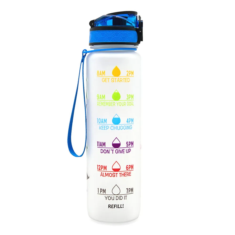 Motivational Tritan Water Bottle – Time Marker & Bounce Cover Sports Bottle