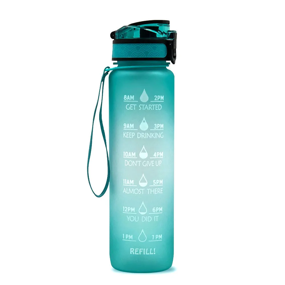 Motivational Tritan Water Bottle – Time Marker & Bounce Cover Sports Bottle