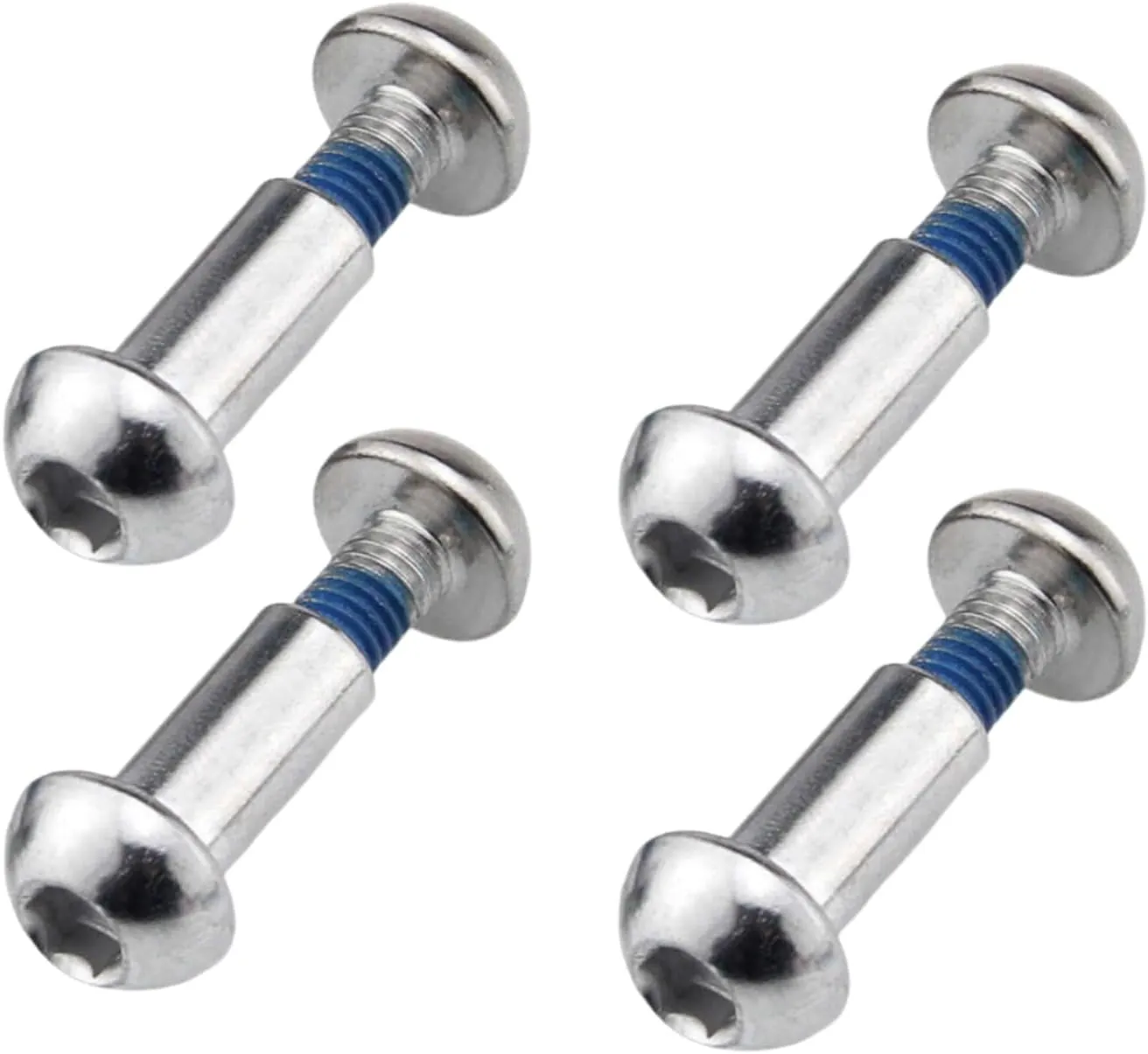 MTB Rear Shock Absorber Screw 25-86mm Full Suspension Mountain Bike Bolts M8 Semi-Round Hexagon Socket Locking Screws 4 Sets(Silver,70MM)