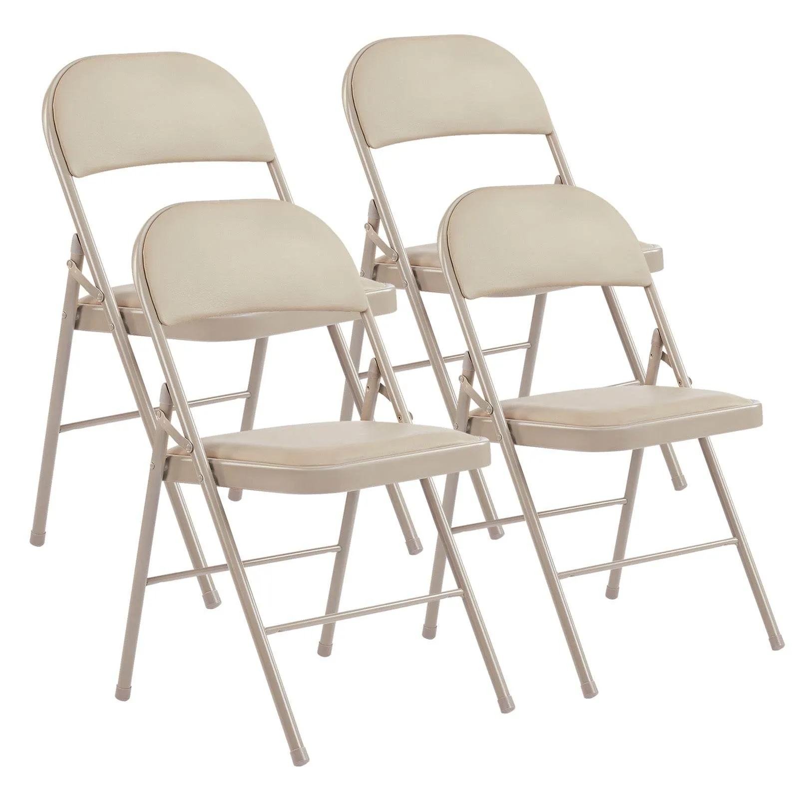 MyDepot Folding Chair Comfortable Leather Cushions Sturdy Metal Easy to Use and Store Suitable for Indoor and Outdoor, Home, Office, Party