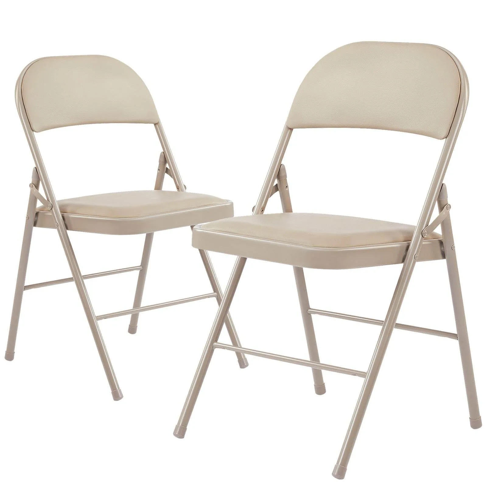 MyDepot Folding Chair Comfortable Leather Cushions Sturdy Metal Easy to Use and Store Suitable for Indoor and Outdoor, Home, Office, Party