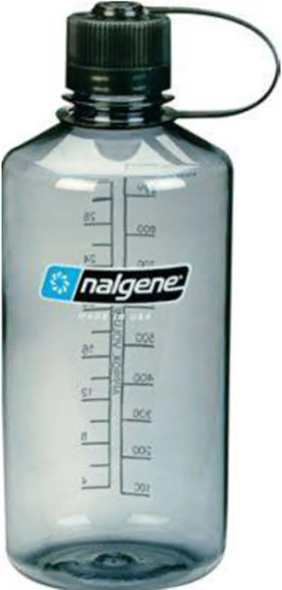 Nalgene Tritan Narrow Mouth BPA-Free Water Bottle, Gray, 32 oz