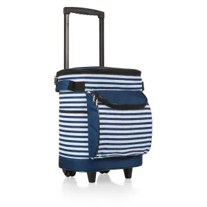 Navy & White Stripe Rolling Cooler