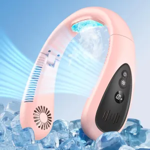 Neck Air Conditioner, 5000mAh Portable Neck Fan with Semiconductor Cooling Airflow Bladeless USB Neck Fans Portable Rechargeable with 3 Speeds, LED Display, Personal Fan for Outdoor Travel Indoor