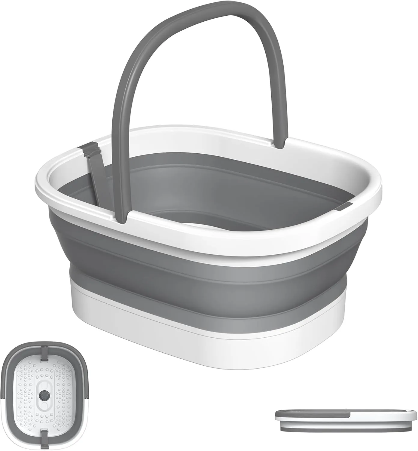 Nekteck Foot Soaking Tub Collapsible Bucket for Foot Bath Soak Tub, Foot Basin Foot Soaker with 138 Acupressure Nodes and Pumice Stone for Feet Massager Pedicure Foot Spa, Gifts for Men Women Dad Mom