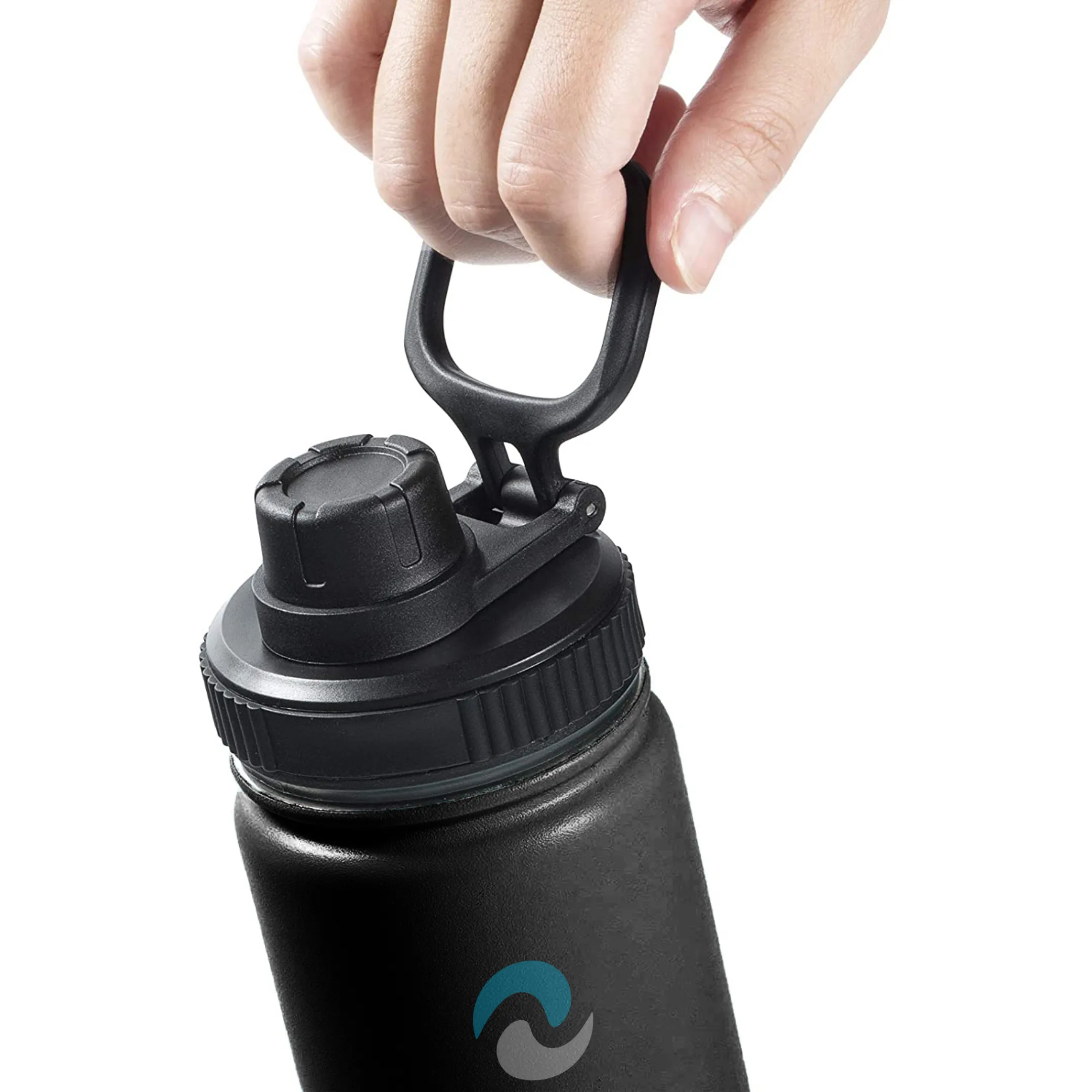 NuRich Hydro Wide Mouth Spout Twist Chug Replacement Lid or Cap Accessories Compatible with Hydroflask, Nalgene, Klean Kanteen, and Many More Top Water Bottle Brands Sizes 12 16 18 20 32 40 64 Ounce