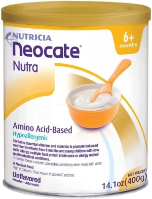 Nutricia Neocate Nutra - Amino Acid-Based, Dairy-free, Hypoallergenic Solid Food with a Cereal-Style Consistency - With Calcium, Vitamin D, and Iron - 14.1 Oz Can (Pack of 1)