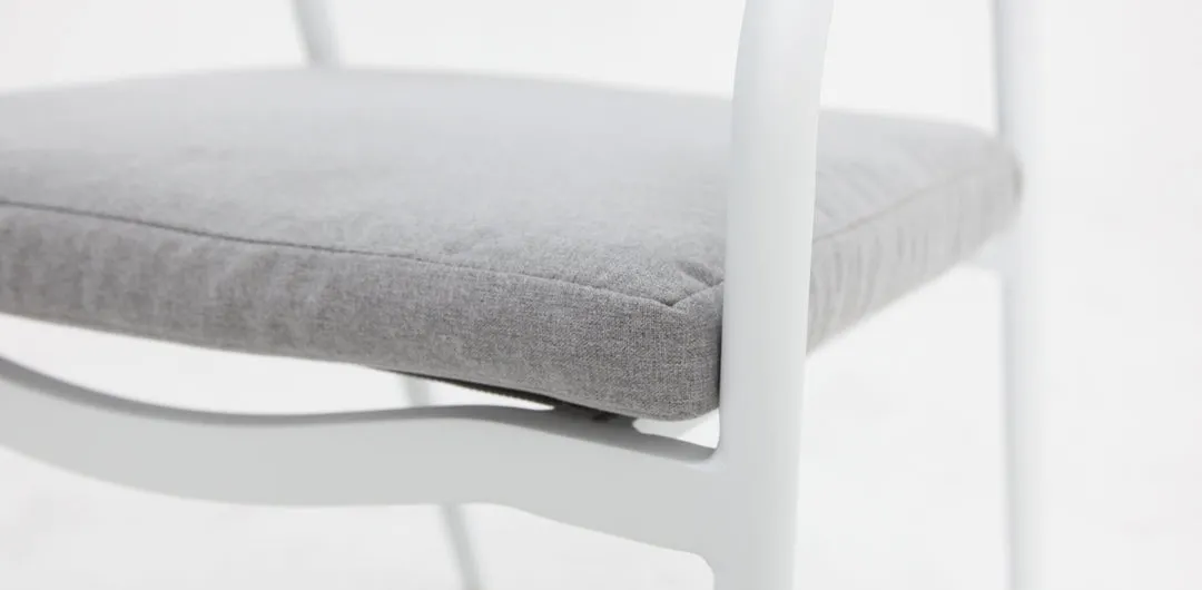 Octavia Aluminium Stacking Chair - White