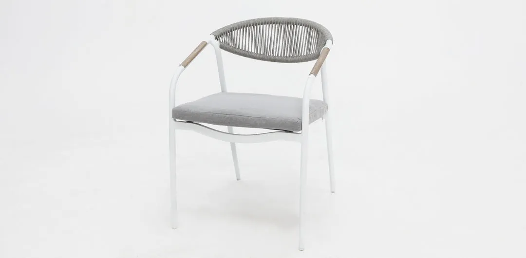 Octavia Aluminium Stacking Chair - White