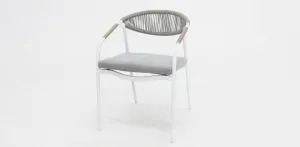 Octavia Aluminium Stacking Chair - White