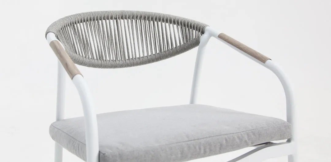 Octavia Aluminium Stacking Chair - White