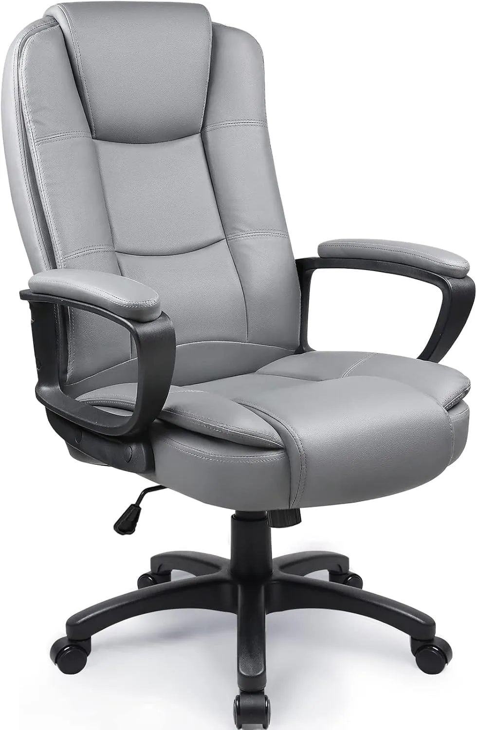 OFIKA Home Office Chair, 400LBS Big and Tall Chair Heavy Duty Design, Ergonomic High Back Cushion Lumbar Back Support, Computer Desk Chair, Adjustable Executive Leather Chair with Armrest (Grey)