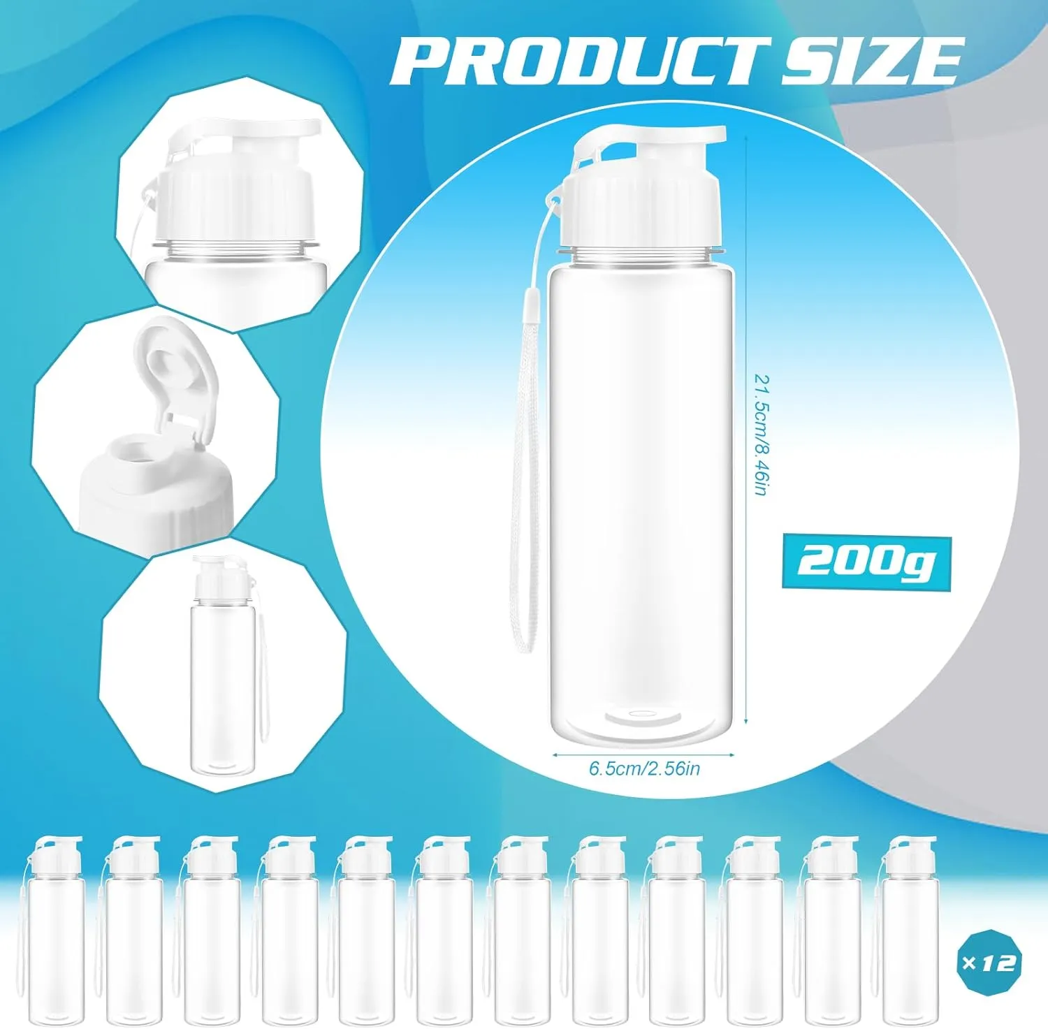 Olgaa 12 Pack Water Bottles Bulk 17 oz End of the Year Gifts for Students Kids from Teacher Reusable Leak Portable Plastic Sports Summer Drink Water Bottles with Handle Strap for Cycling Camping
