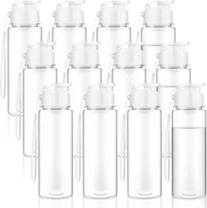 Olgaa 12 Pack Water Bottles Bulk 17 oz End of the Year Gifts for Students Kids from Teacher Reusable Leak Portable Plastic Sports Summer Drink Water Bottles with Handle Strap for Cycling Camping