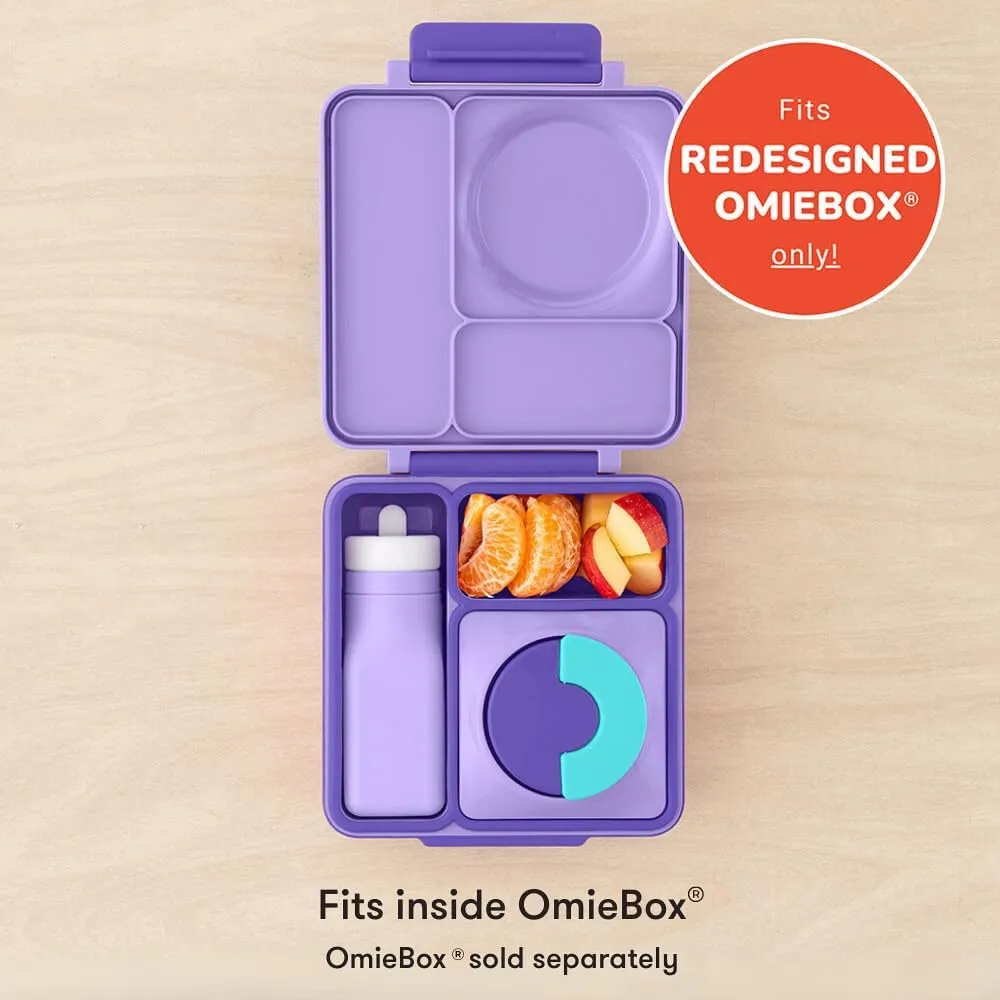 Omie OmieBox Reusable Silicone Water Bottle - 8.7 oz, Straw Top, BPA-Free & Phthalate-Free, Leak-Proof (Purple)