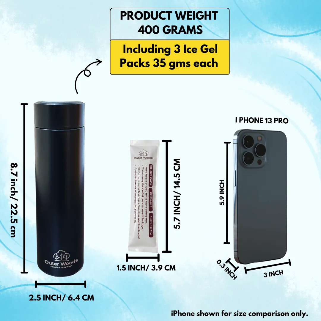 Outer Woods Insulated Insulin Bottle Cooler Travel Case - Small - Fits upto 6 Inch Insulin Pens Only