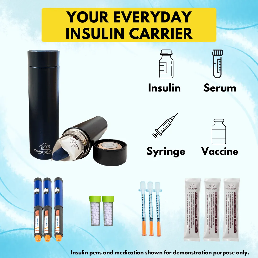 Outer Woods Insulated Insulin Bottle Cooler Travel Case - Small - Fits upto 6 Inch Insulin Pens Only