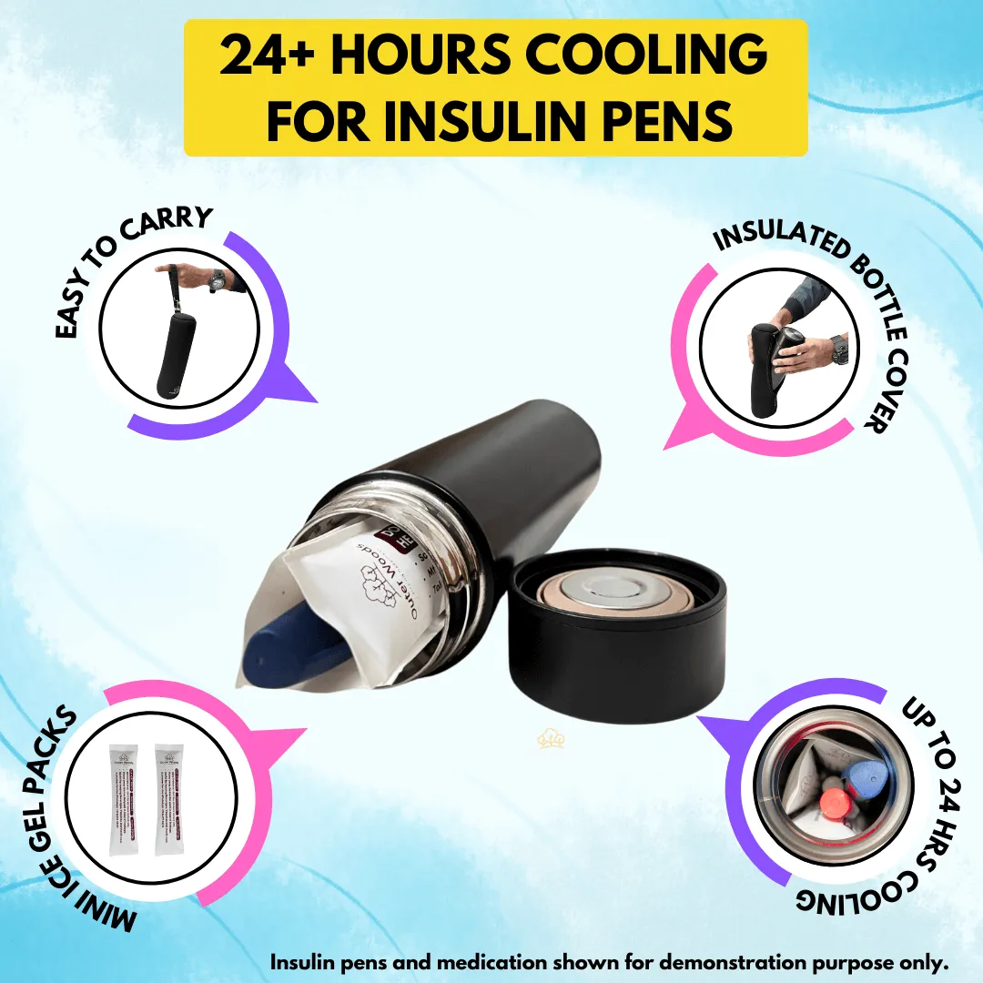 Outer Woods Insulated Insulin Bottle Cooler Travel Case - Small - Fits upto 6 Inch Insulin Pens Only