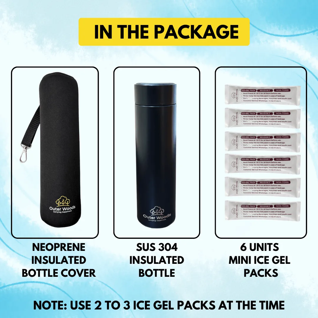Outer Woods Insulated Insulin Bottle Cooler Travel Case - Small - Fits upto 6 Inch Insulin Pens Only
