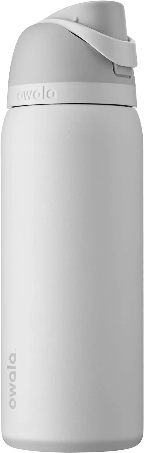 Owala FreeSip Insulated Stainless Steel Water Bottle with Straw, BPA-Free Sports Water Bottle, Great for Travel, 32 Oz, Shy Marshmallow