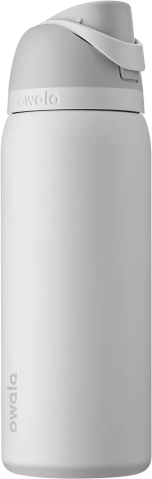 Owala FreeSip Insulated Stainless Steel Water Bottle with Straw, BPA-Free Sports Water Bottle, Great for Travel, 32 Oz, Shy Marshmallow