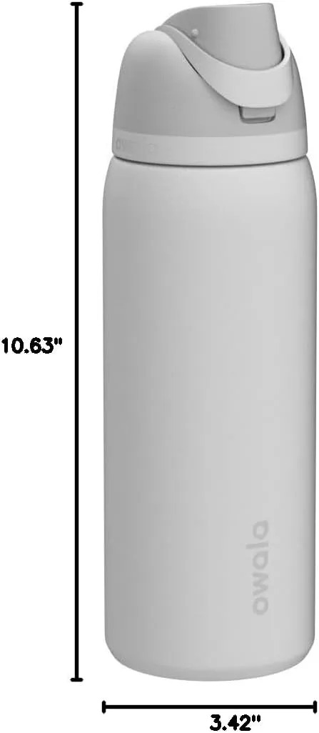 Owala FreeSip Insulated Stainless Steel Water Bottle with Straw, BPA-Free Sports Water Bottle, Great for Travel, 32 Oz, Shy Marshmallow