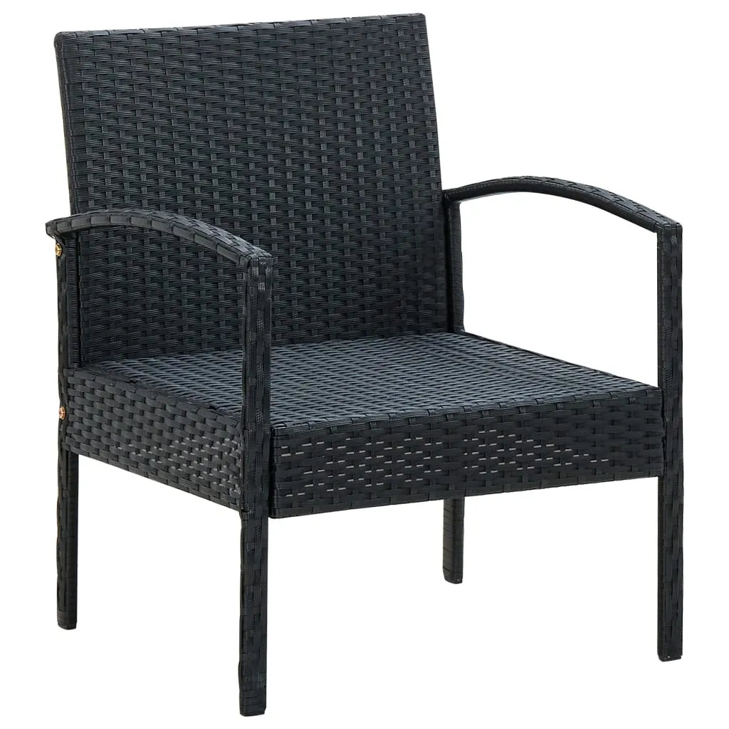Patio Chair Patio Dining Chair for Deck Garden with Cushion Poly Rattan