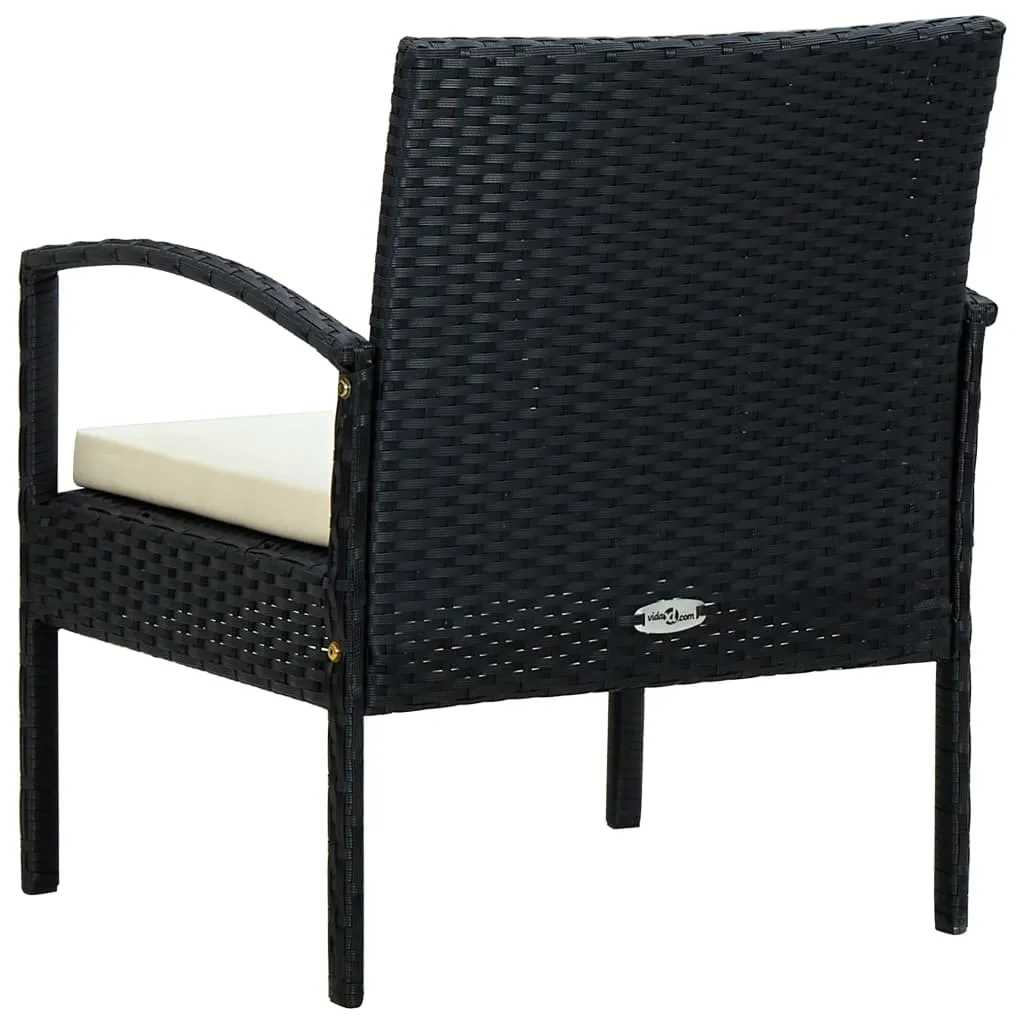 Patio Chair Patio Dining Chair for Deck Garden with Cushion Poly Rattan