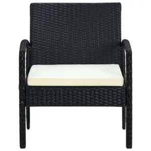 Patio Chair Patio Dining Chair for Deck Garden with Cushion Poly Rattan