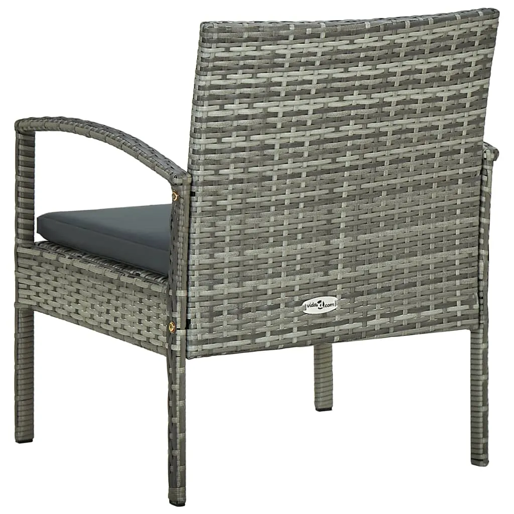 Patio Chair Patio Dining Chair for Deck Garden with Cushion Poly Rattan