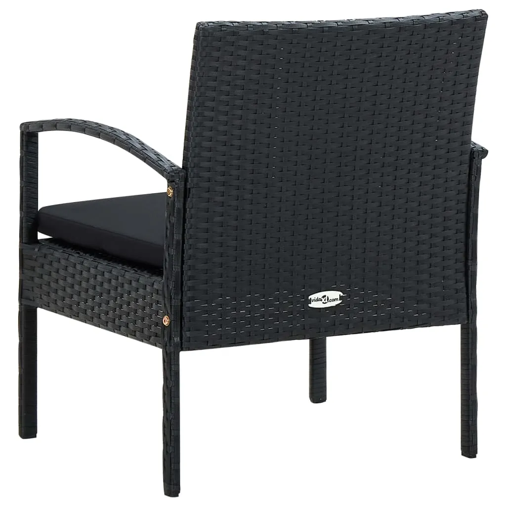 Patio Chair Patio Dining Chair for Deck Garden with Cushion Poly Rattan