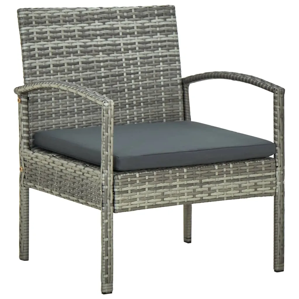 Patio Chair Patio Dining Chair for Deck Garden with Cushion Poly Rattan