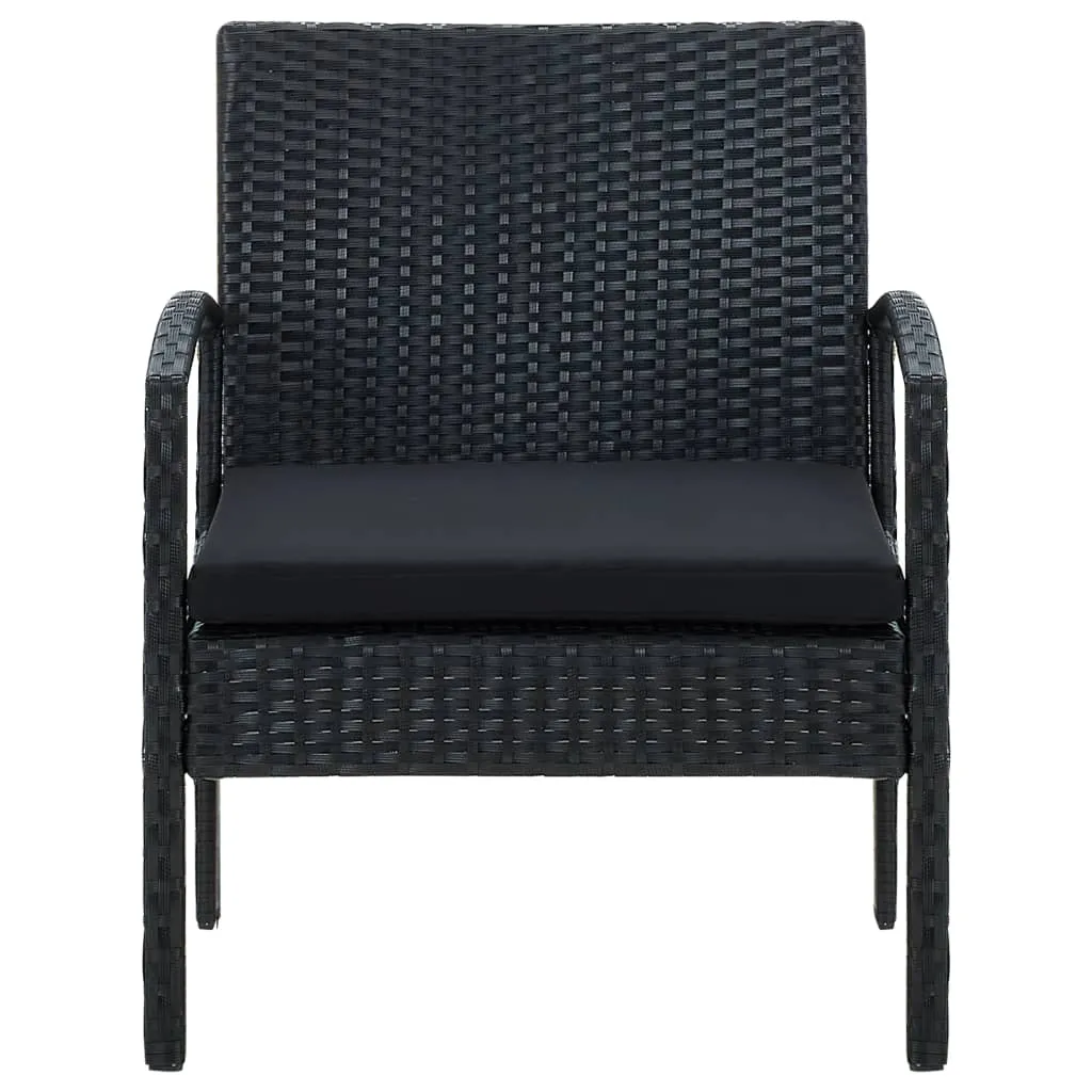 Patio Chair Patio Dining Chair for Deck Garden with Cushion Poly Rattan