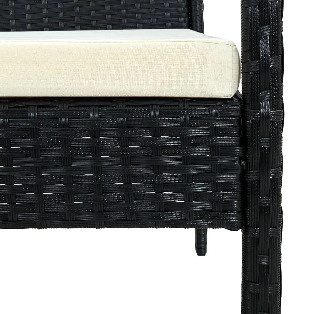 Patio Chair Patio Dining Chair for Deck Garden with Cushion Poly Rattan