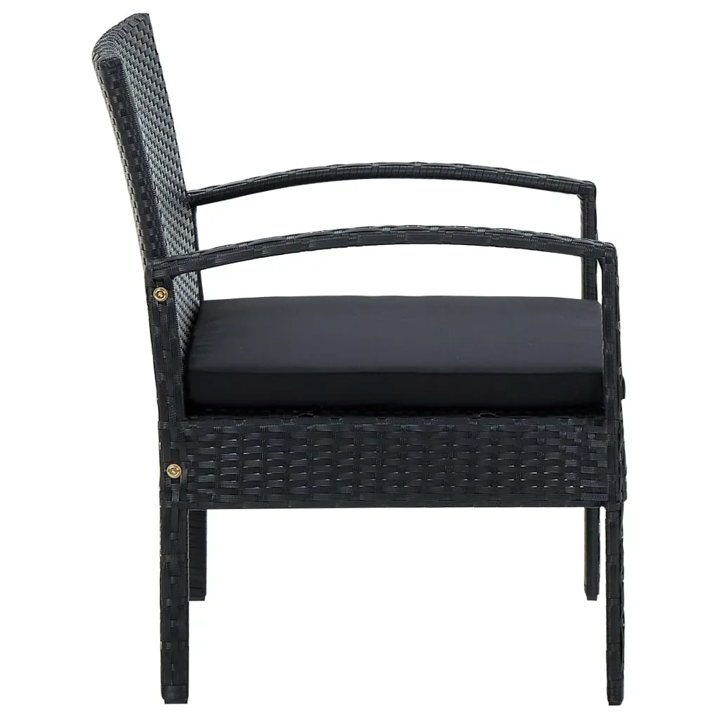 Patio Chair Patio Dining Chair for Deck Garden with Cushion Poly Rattan