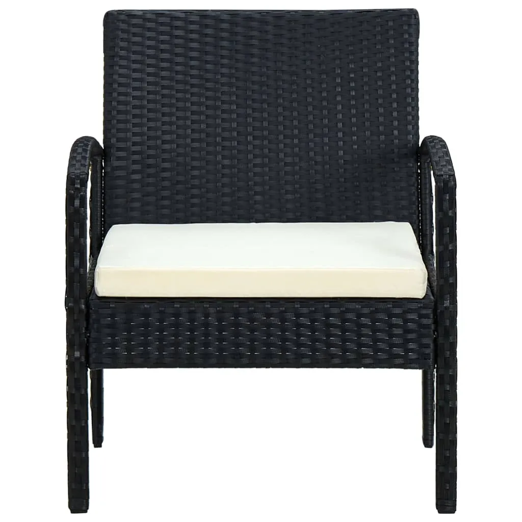 Patio Chair Patio Dining Chair for Deck Garden with Cushion Poly Rattan