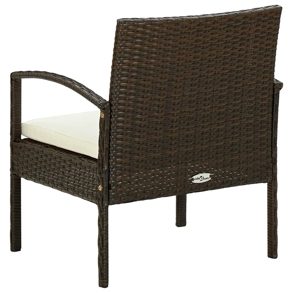 Patio Chair Patio Dining Chair for Deck Garden with Cushion Poly Rattan