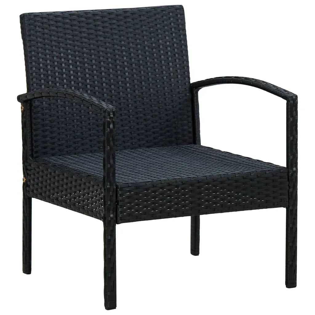 Patio Chair Patio Dining Chair for Deck Garden with Cushion Poly Rattan