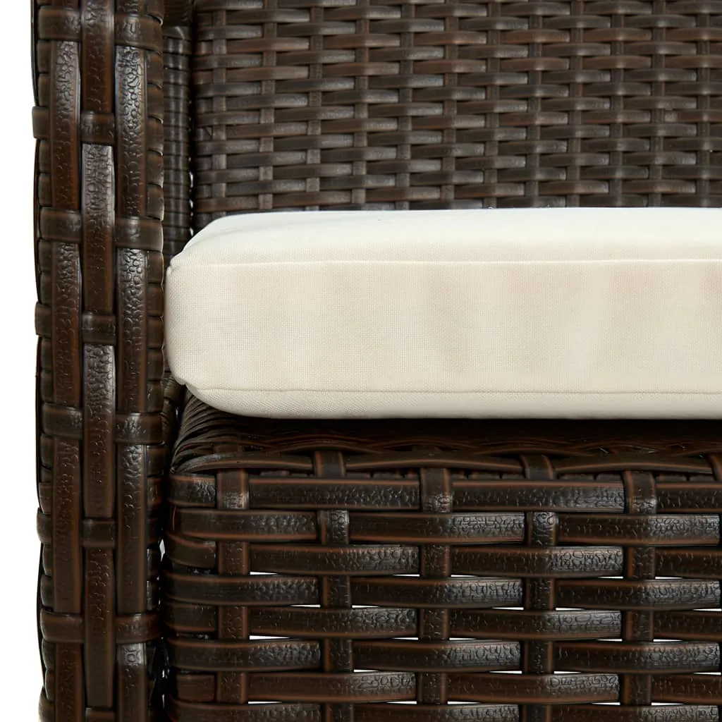 Patio Chair Patio Dining Chair for Deck Garden with Cushion Poly Rattan