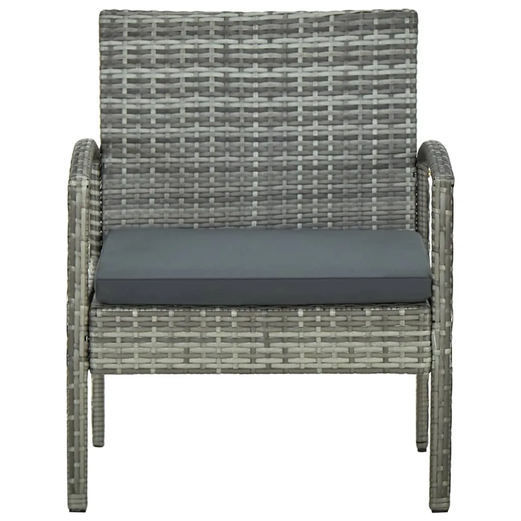 Patio Chair Patio Dining Chair for Deck Garden with Cushion Poly Rattan