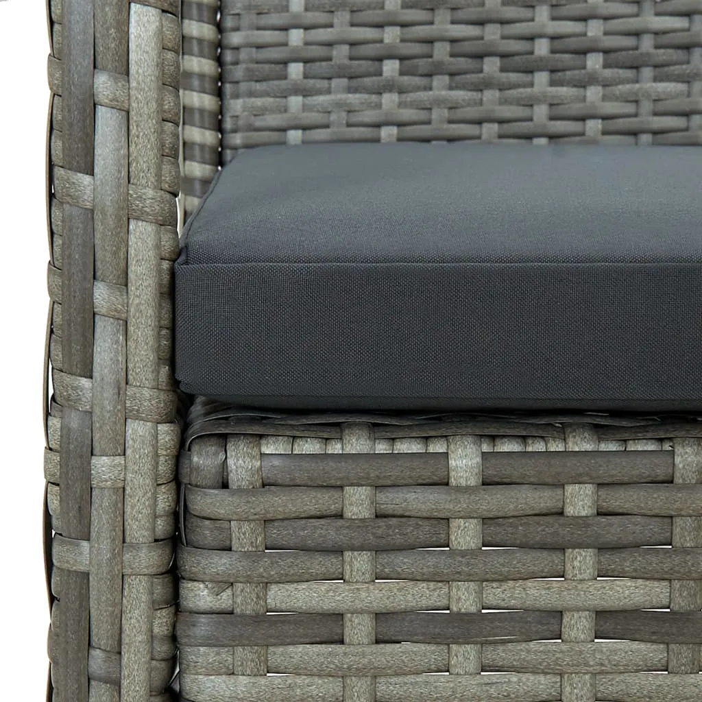 Patio Chair Patio Dining Chair for Deck Garden with Cushion Poly Rattan
