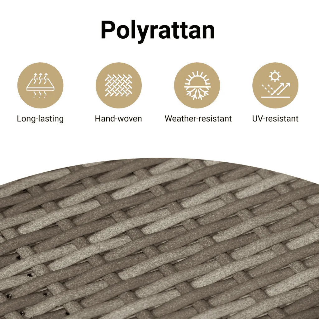 Patio Chairs with Cushions 2 pcs Gray Poly Rattan