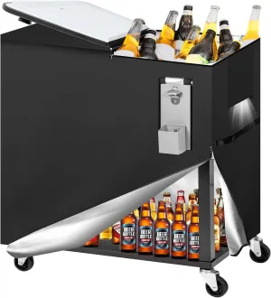 Patio Cooler Cart Insulation Cover Fits for 80 Quart Rolling Ice Chest,Waterproof with Uv Cooler Covers Outdoor for 80 Quart Rolling Cooler Cart 37" L X 17" W X 31.5" H