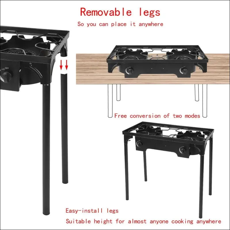 Patio double burner & carry bag 2 burner gas stove with stand patio&outdoor