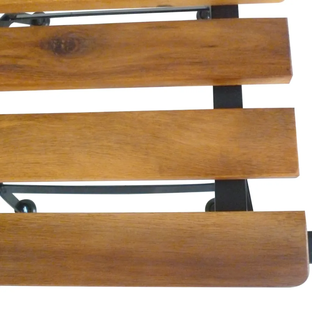 Patio Folding Chairs 4 Pcs Bistro Chair Steel and Solid Wood Acacia