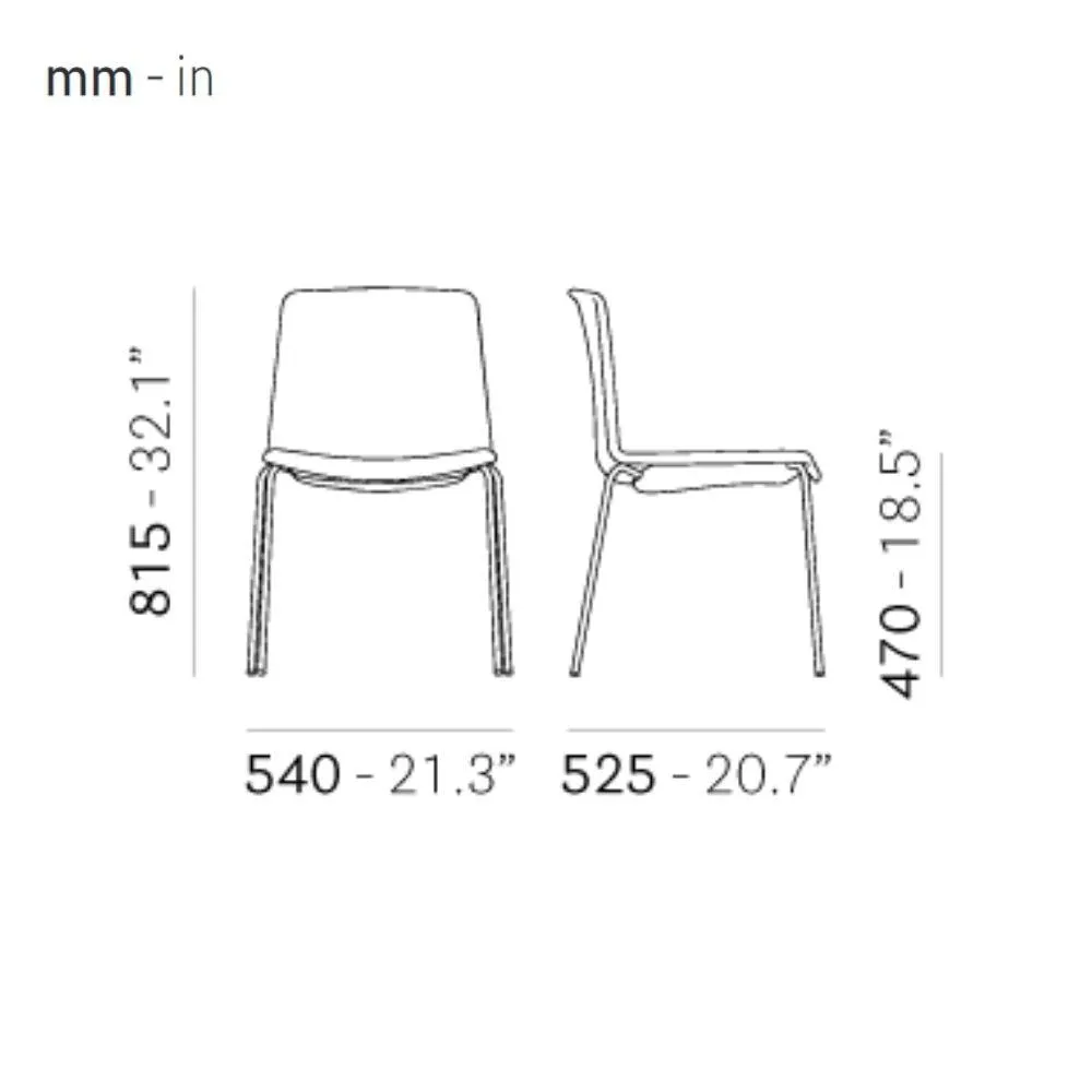 Pedrali Tweet Soft 890/2 padded chair in fabric