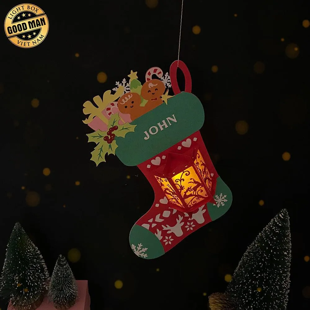 Personalized Sock - 3D Christmas Lantern File - Cricut File 1 - LightBoxGoodMan